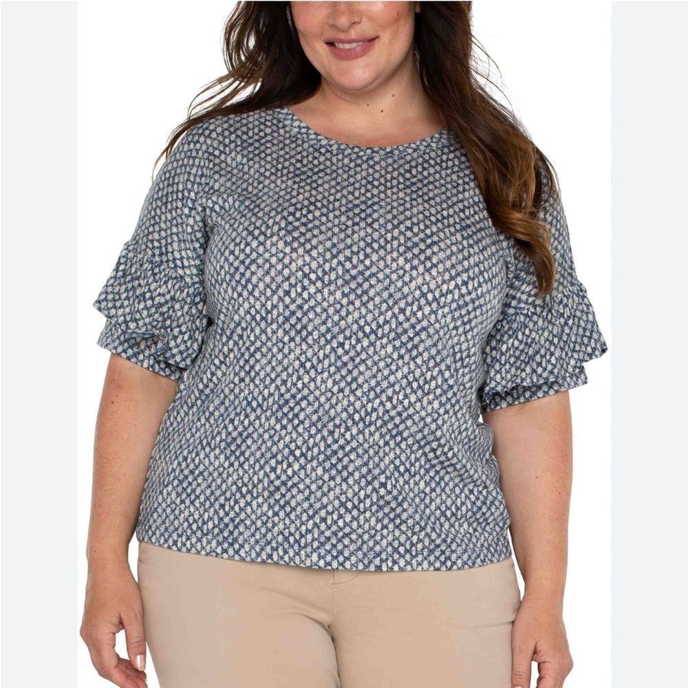 Liverpool Xl 1/2 Sleeve Drop Shoulder With Ruffle